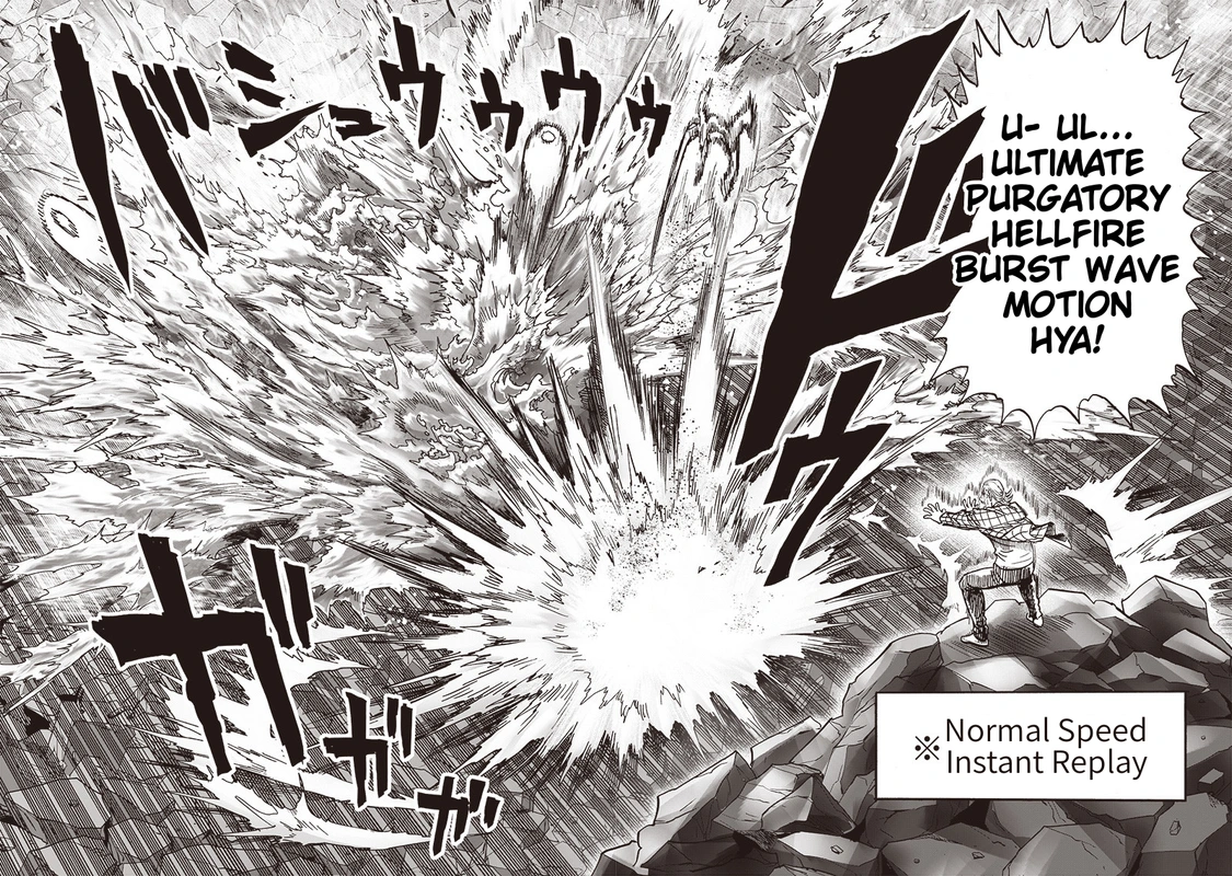 One Punch Man Manga Chapter 154 page 27 - Ultimate Purgatory Hellfire Burst Wave-Motion Cannon