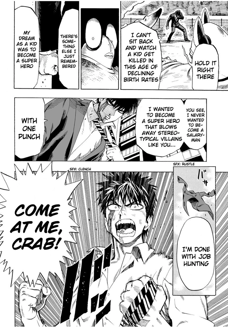 One Punch Man Manga Chapter 2 page 14 - Crab and Job Hunting