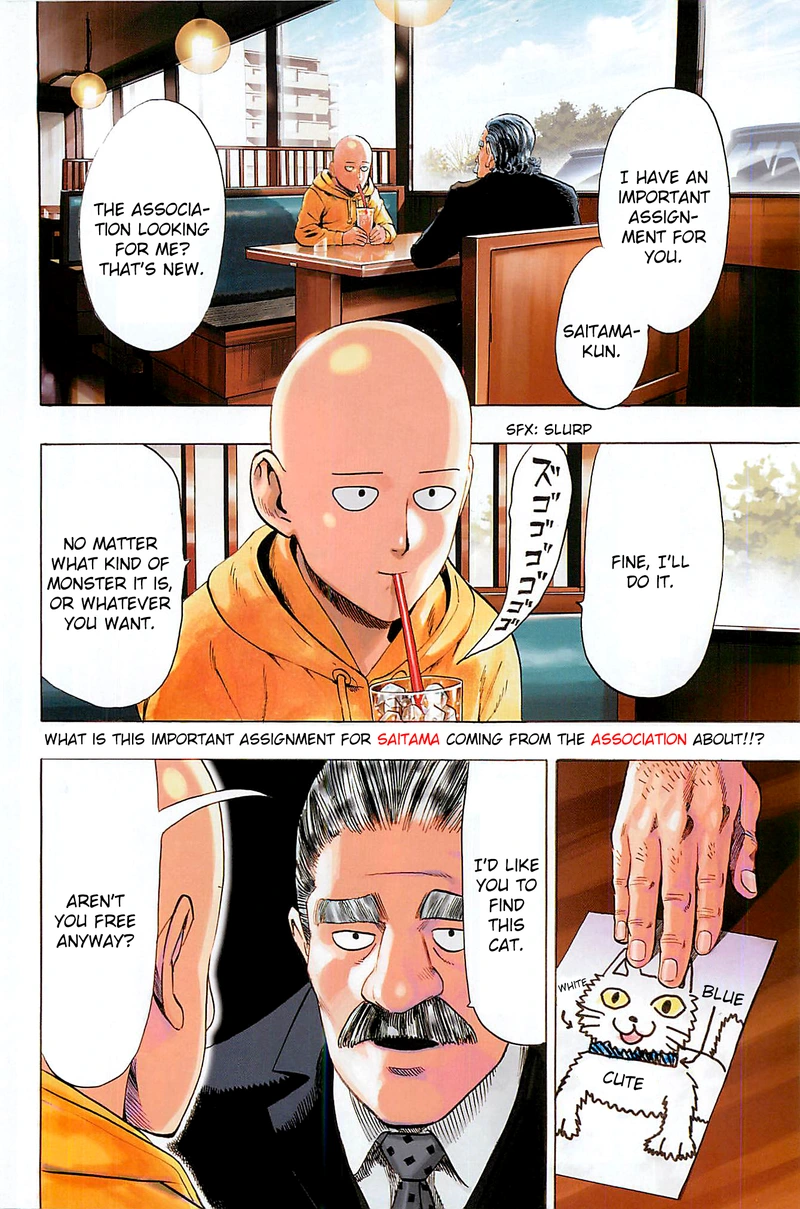 One Punch Man Manga Chapter 40.6 page 2 - Lost Cat | Volume 8 Extras