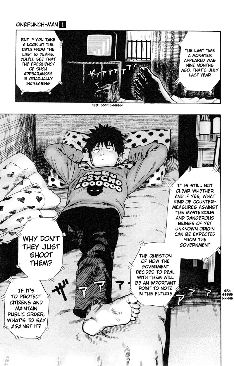 One Punch Man Manga Chapter 8.5 page 7 - 200 Yen | Volume 1 Extras