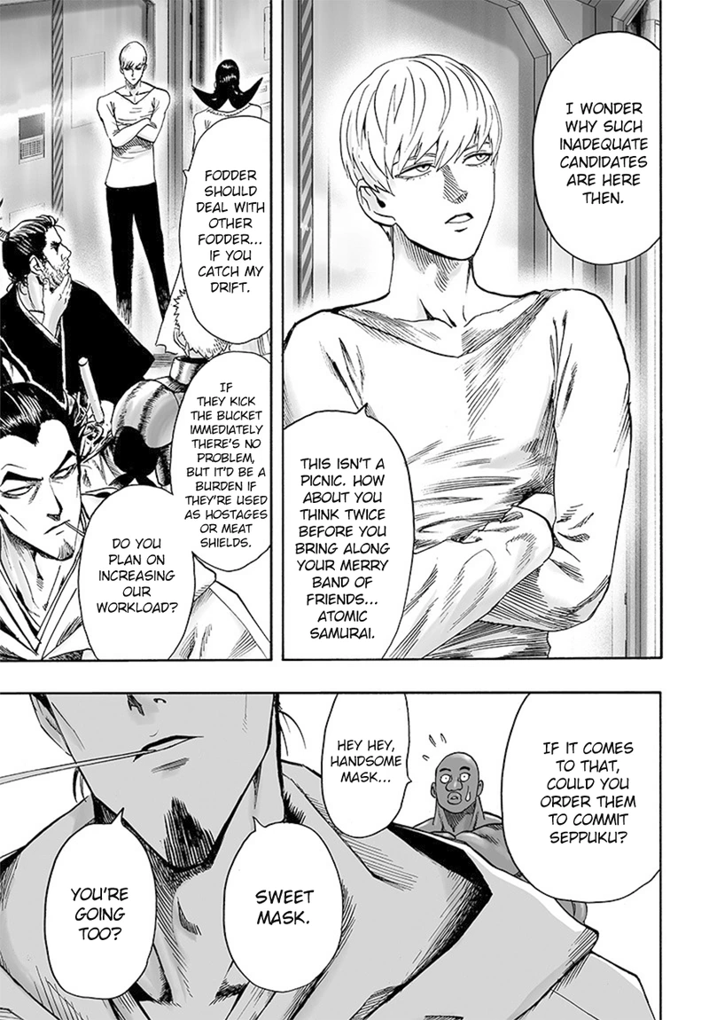 One Punch Man Manga Chapter 85 page 19 - Is it Because I'm Caped Baldy?